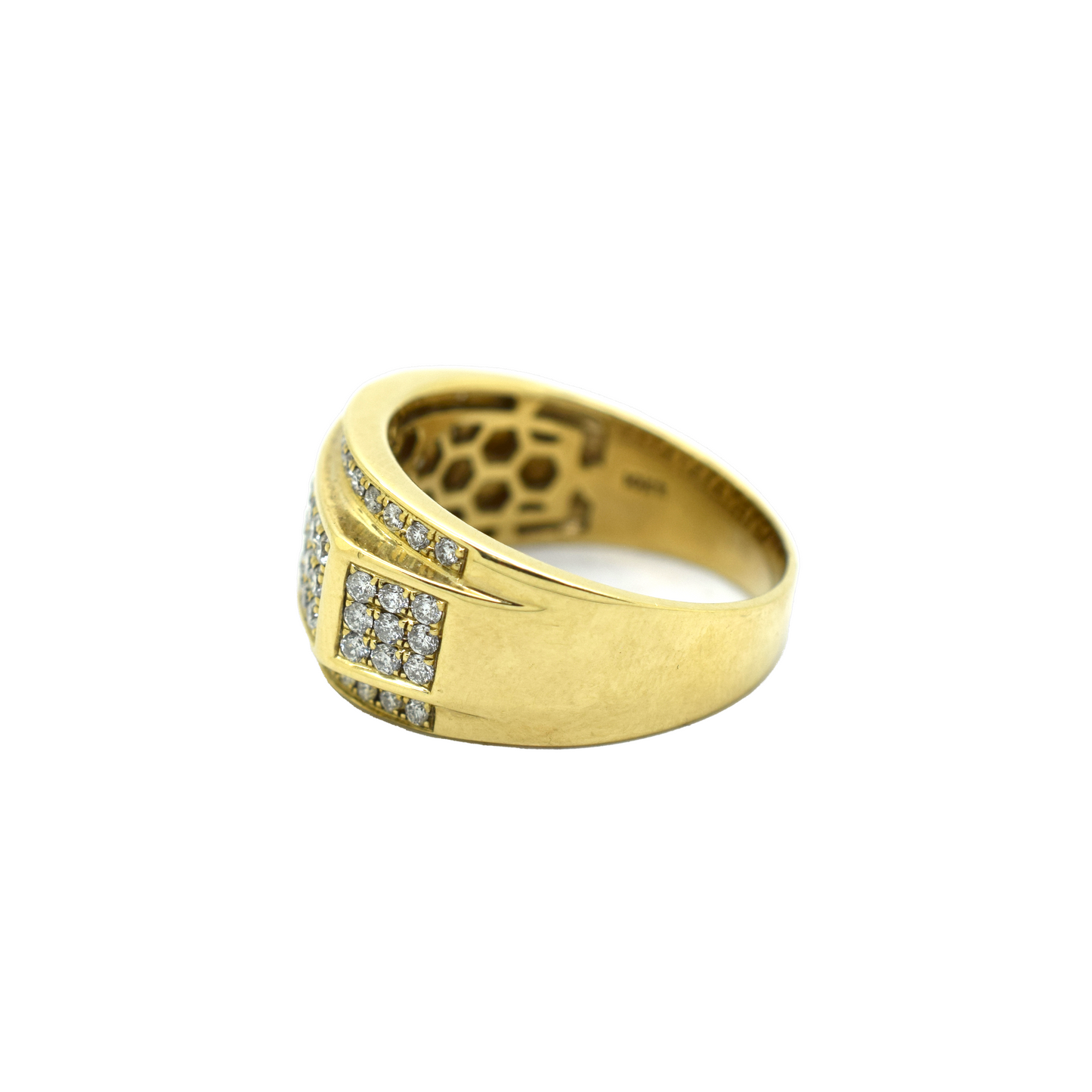 10k Gold Diamond Cluster Band Ring 1.08ct