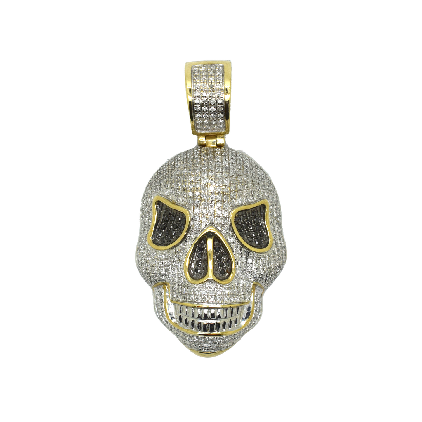 10k Gold Diamond Skull Pendent 1.42ct