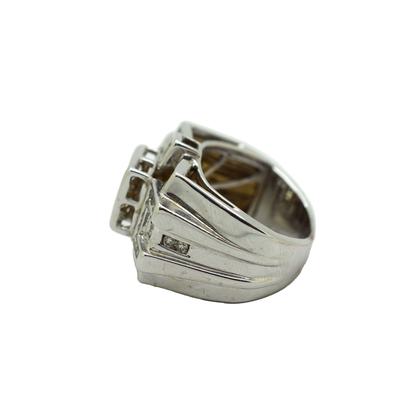 14k Gold Baguette, Round, & Princess Diamond Ring 2.42ct