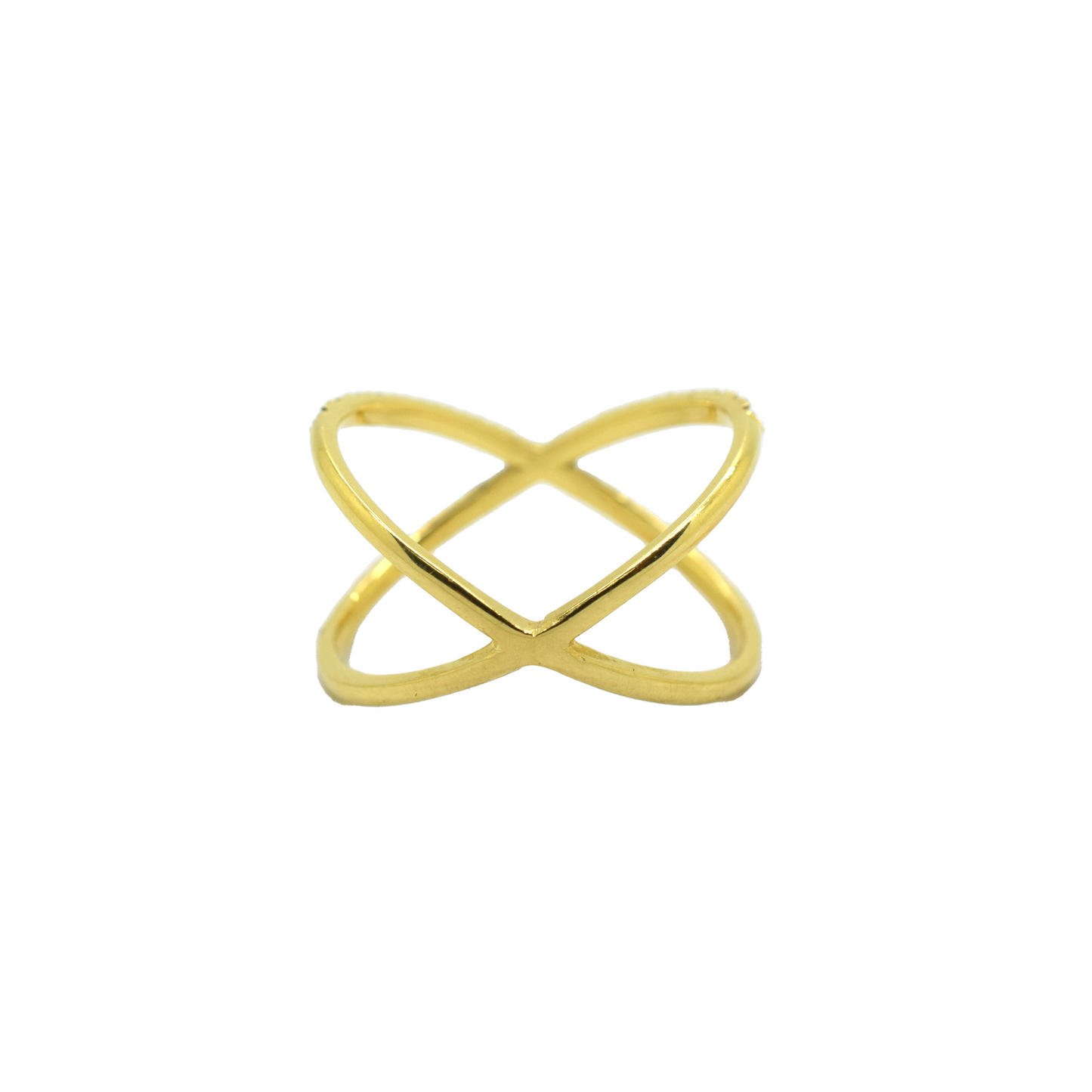 14k Gold Diamond Criss Cross Ring 0.58ct
