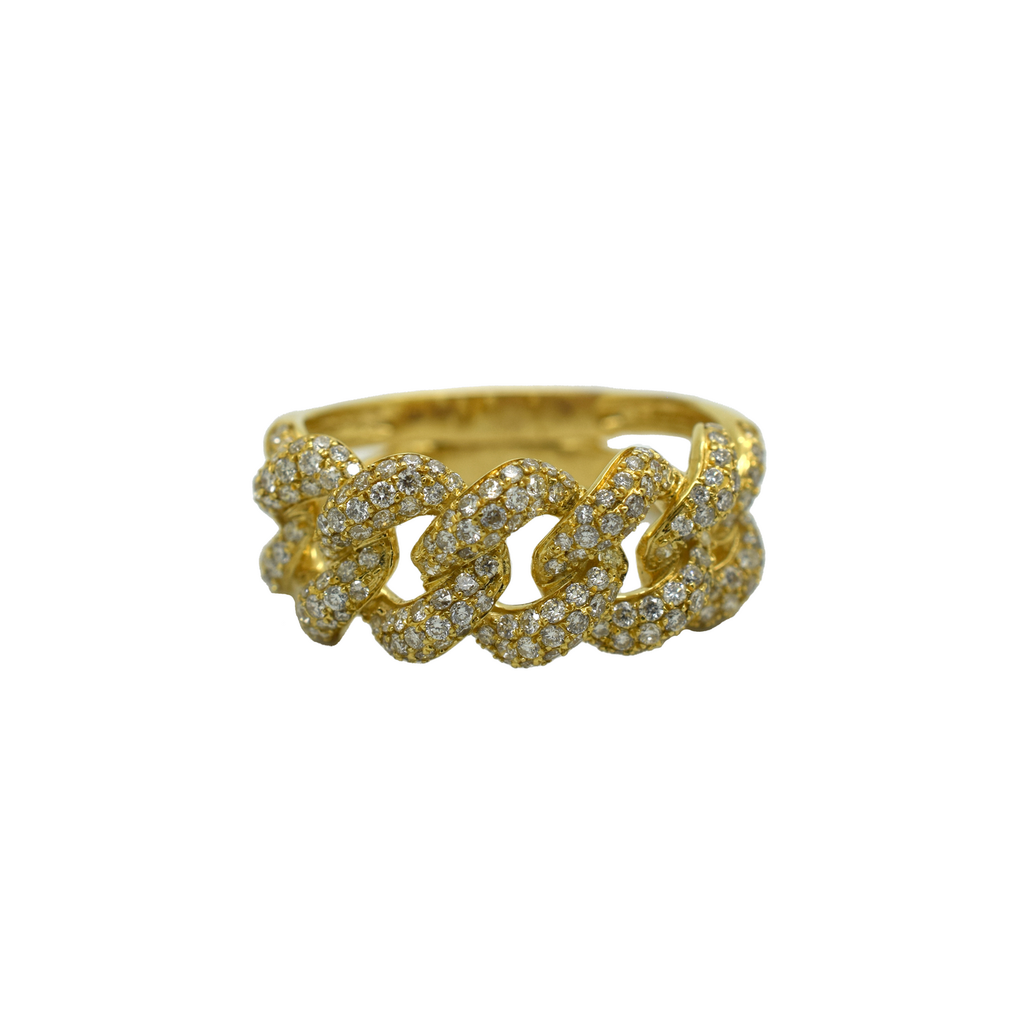 14k Gold Diamond Cuban Ring 1.63ct