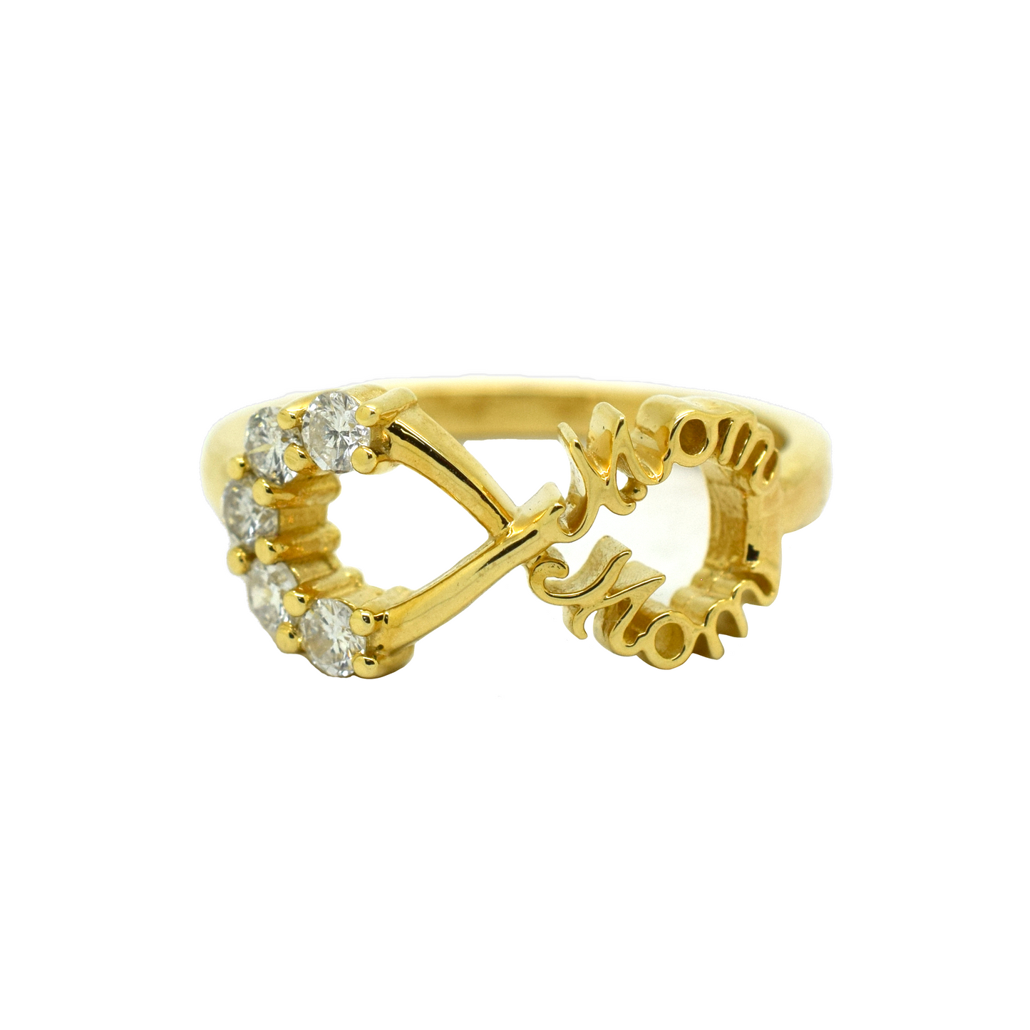 14k Gold Diamond Mom Ring 0.35ct