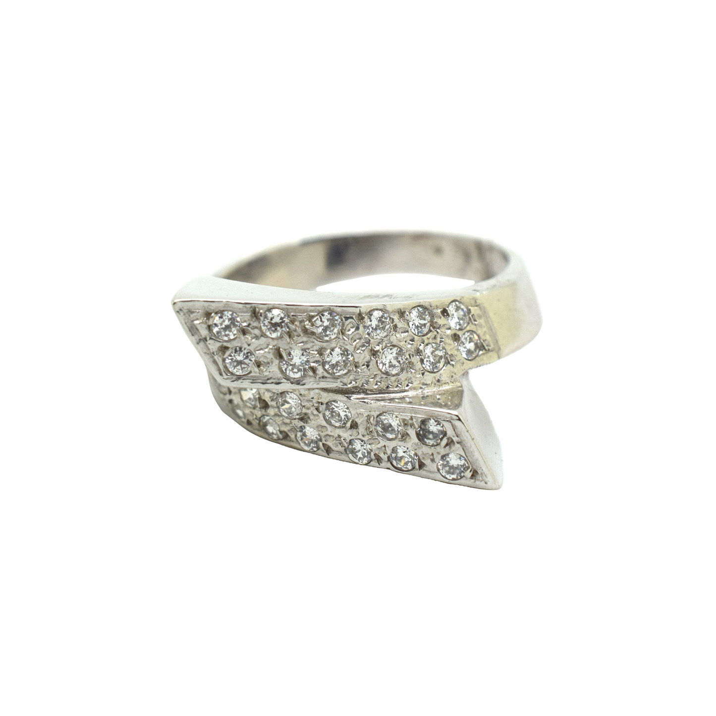 14k Gold Diamond Overlap Ring 0.30ct