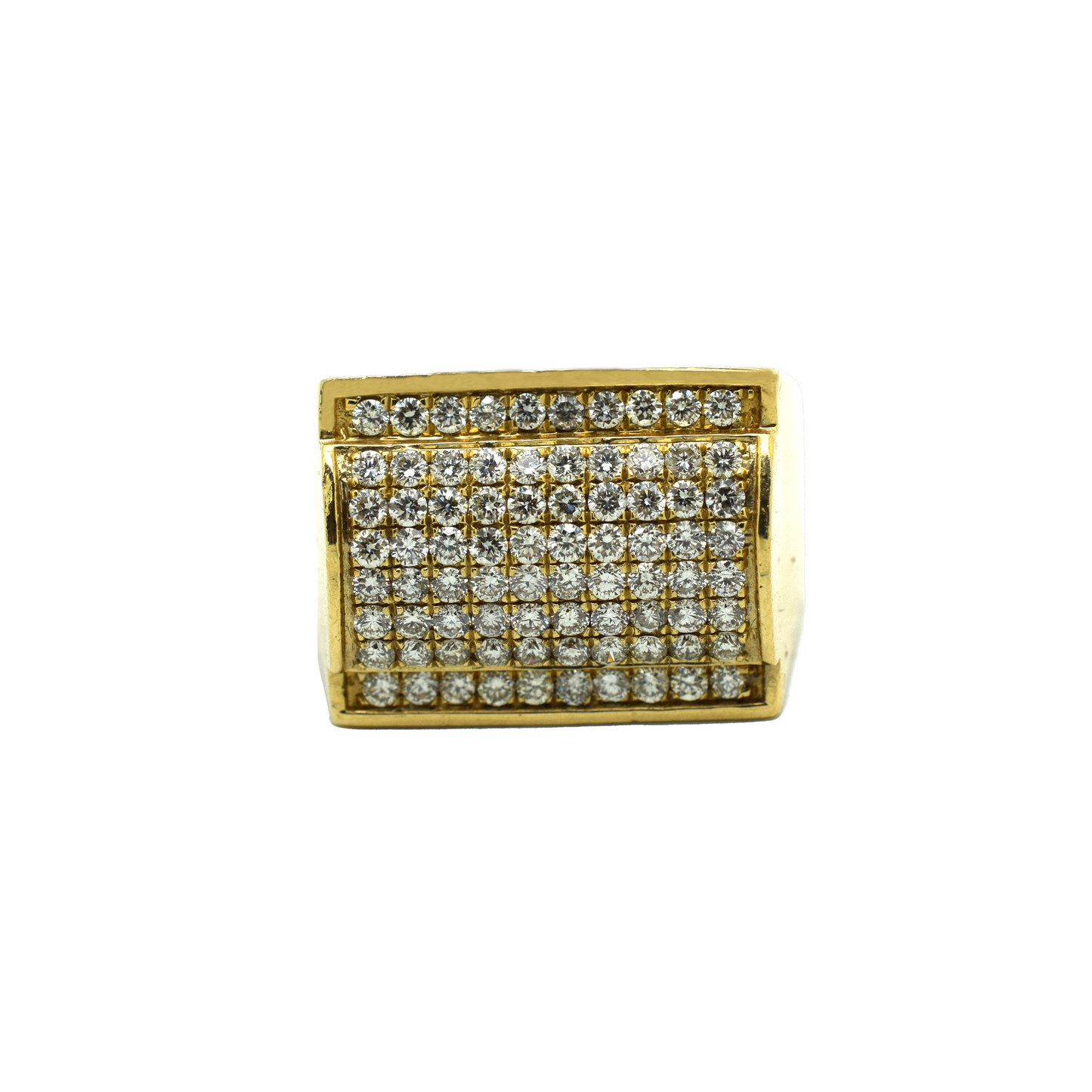 14k Gold Diamond Rectangle Ring 2.40ct