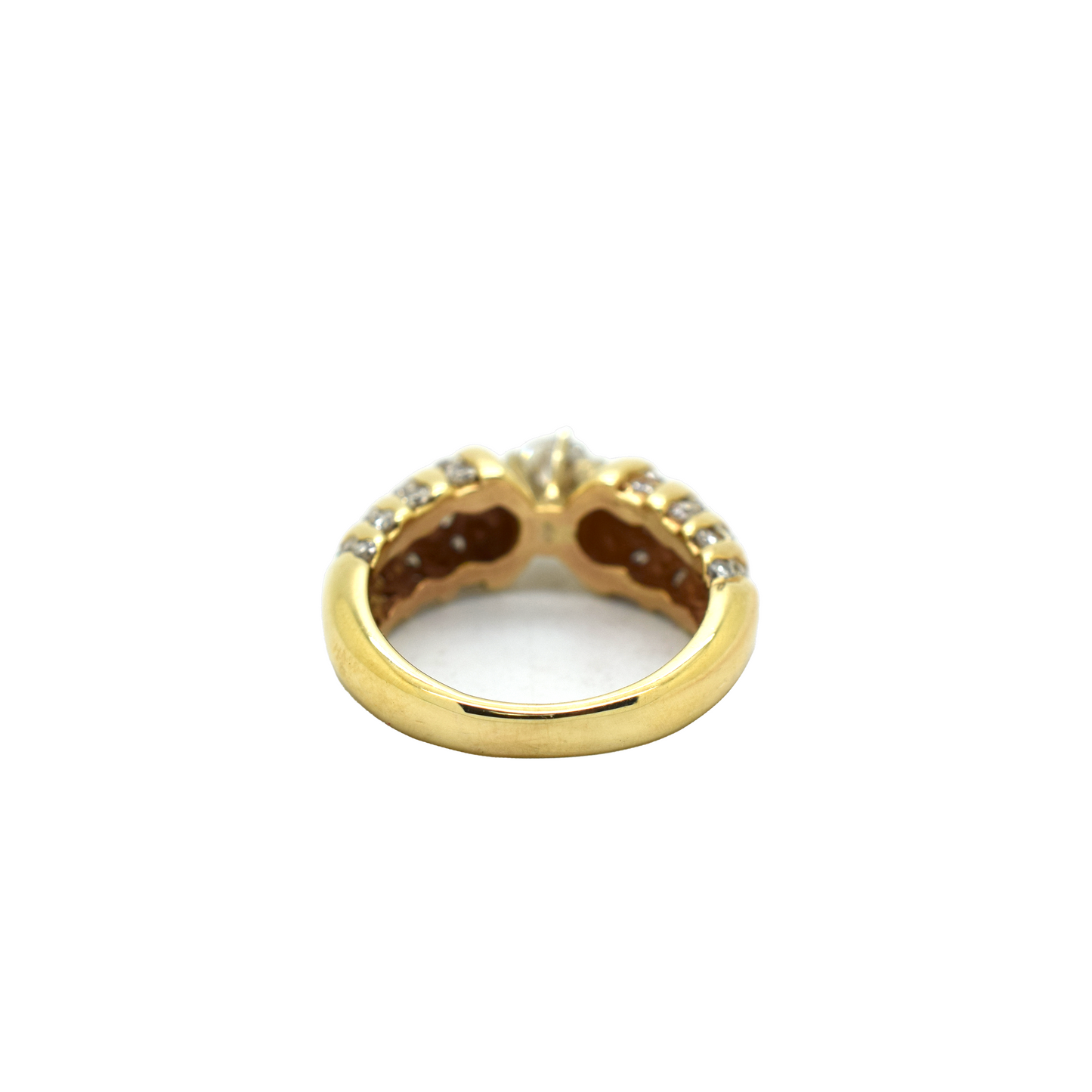 14k Gold Diamond Ribbed Ring 1.46ct