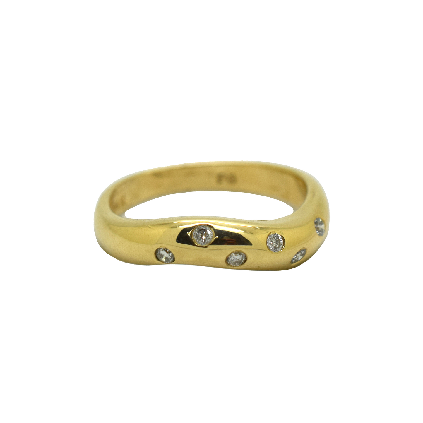 14k Gold Diamond Wave Ring 0.20ct