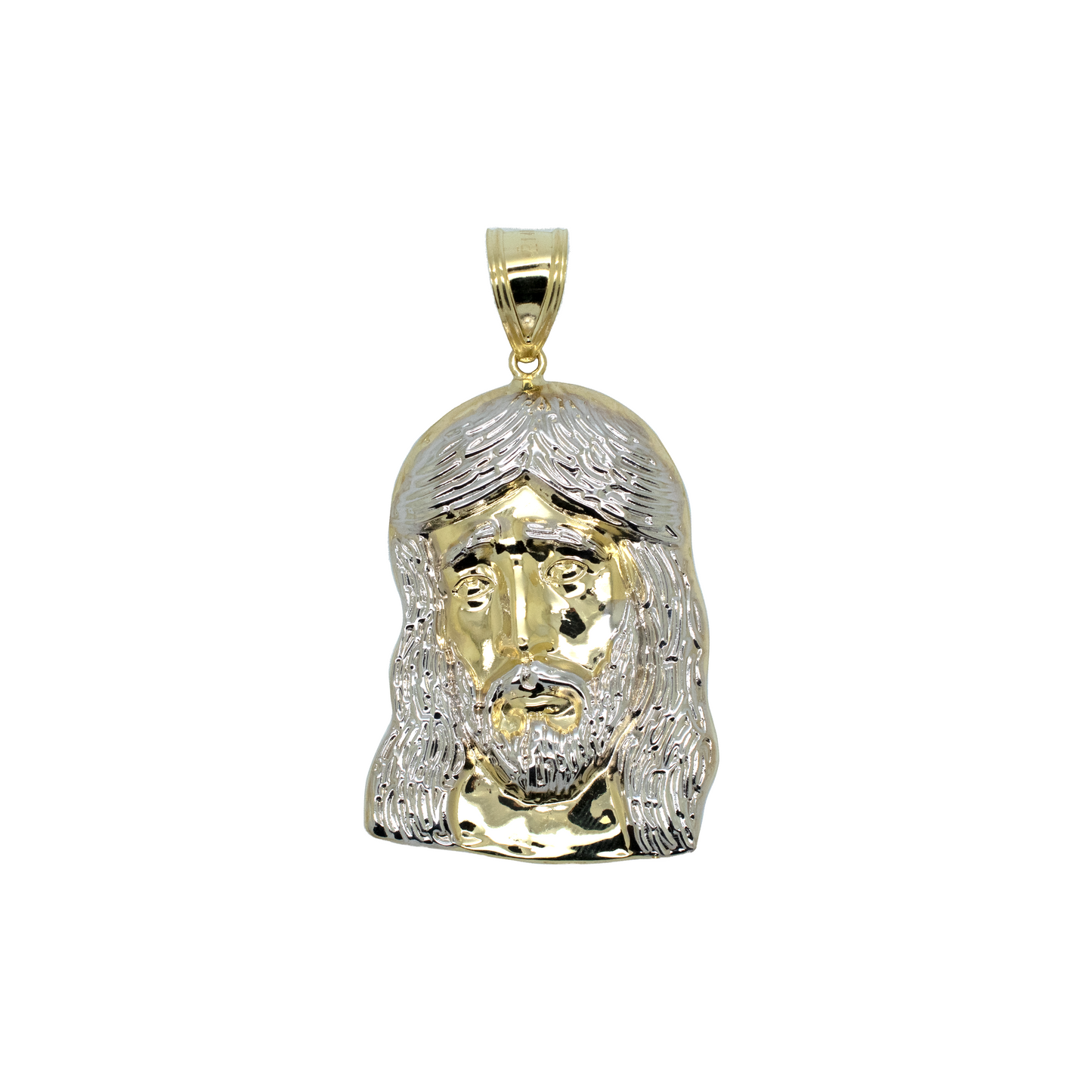 14k Gold Two-tone Jesus Head