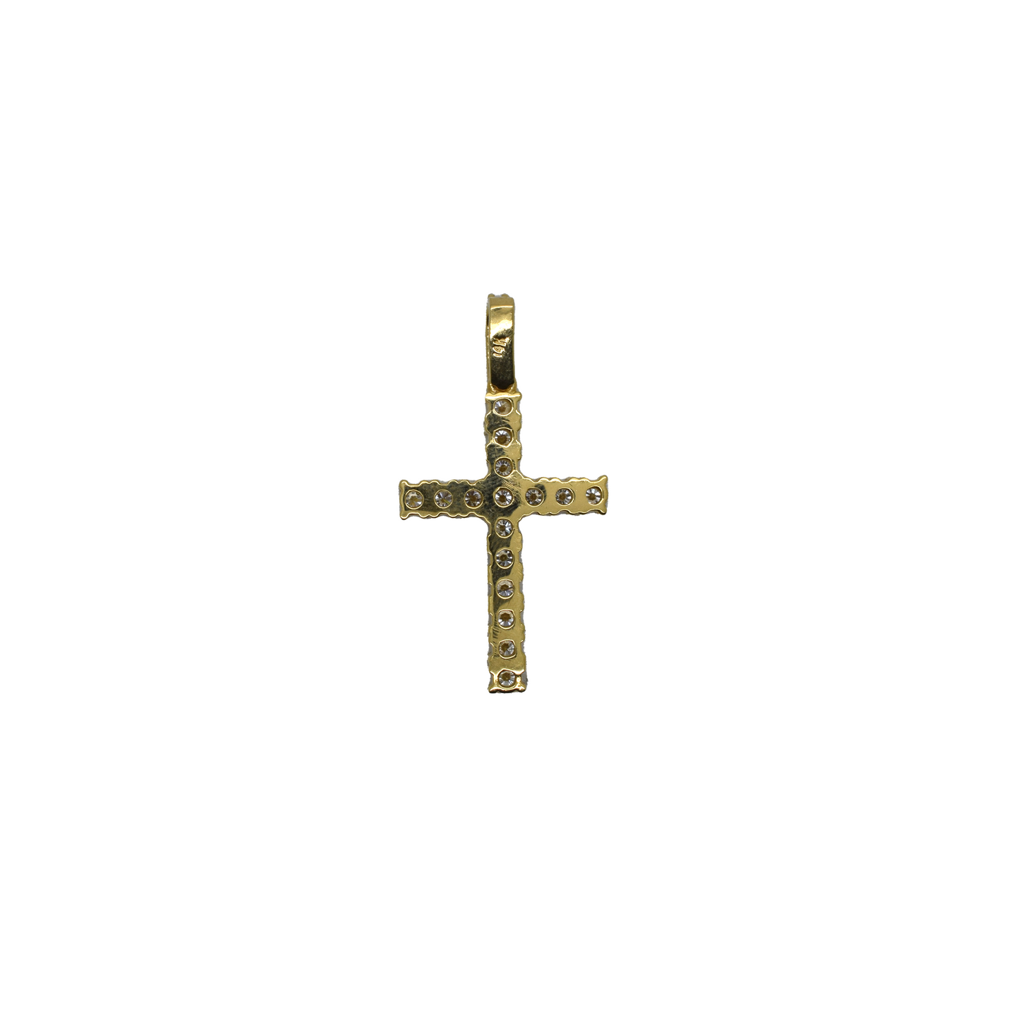 14k Gold Diamond Cross Pendant 1ct