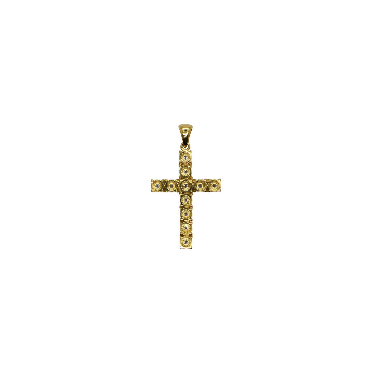 14k Gold Illusion Set Diamond Cross Pendant 0.44ct