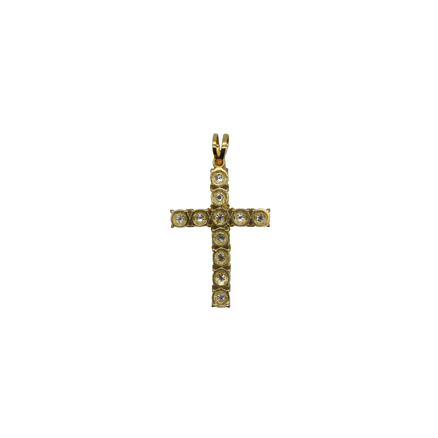 14k Gold Illusion Set Diamond Cross Pendant 0.55ct