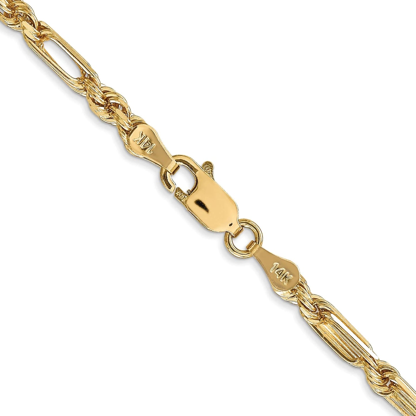 14k Semi-Solid Gold Milano Chain 2.3mm