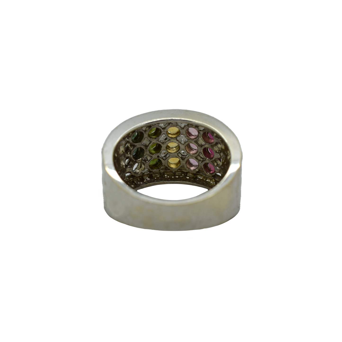 14k Gold Diamond Rainbow Ring 0.22ct