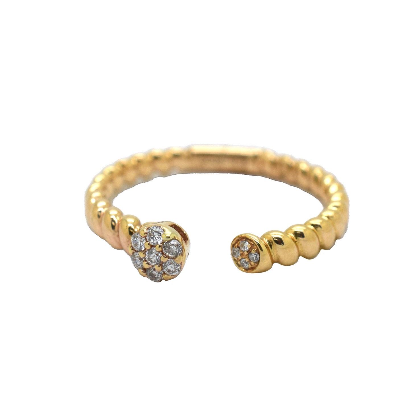 18k Gold Diamond Open Rope Ring 0.18ct