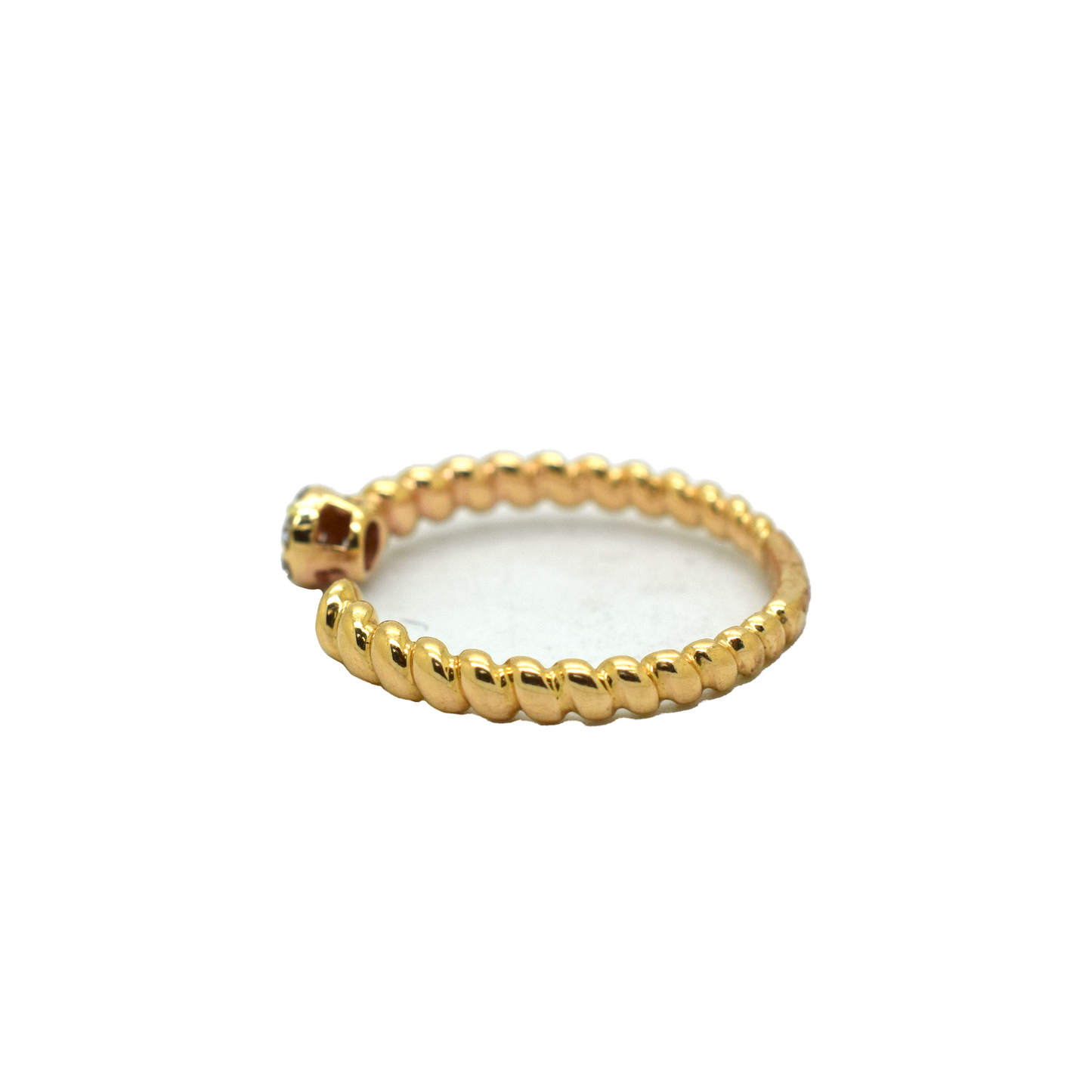 18k Gold Diamond Open Rope Ring 0.18ct