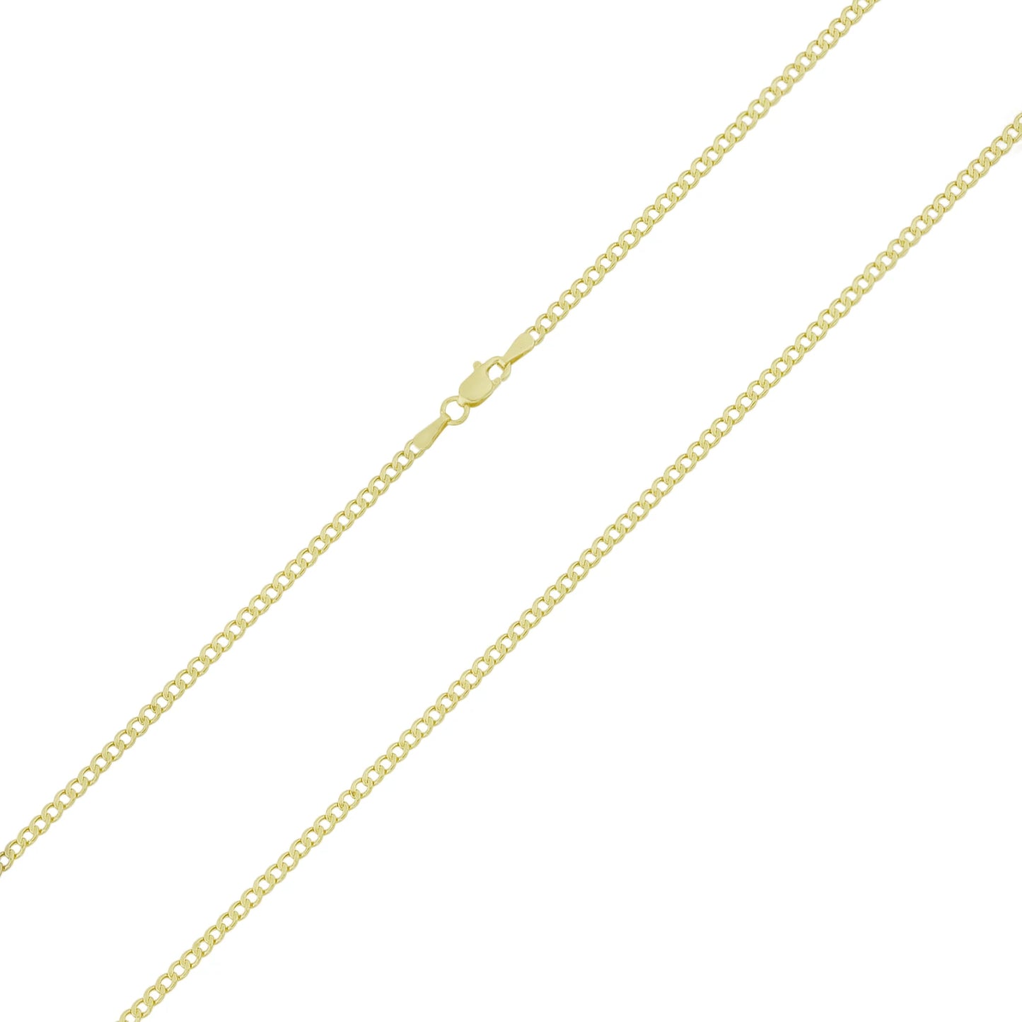 10k Semi-Solid Gold Curb Chain 2.1mm