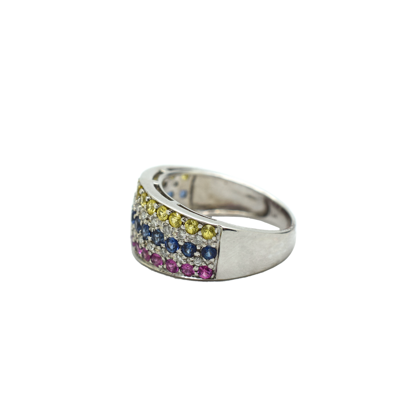 18k Gold Diamond Rainbow Ring 0.48ct