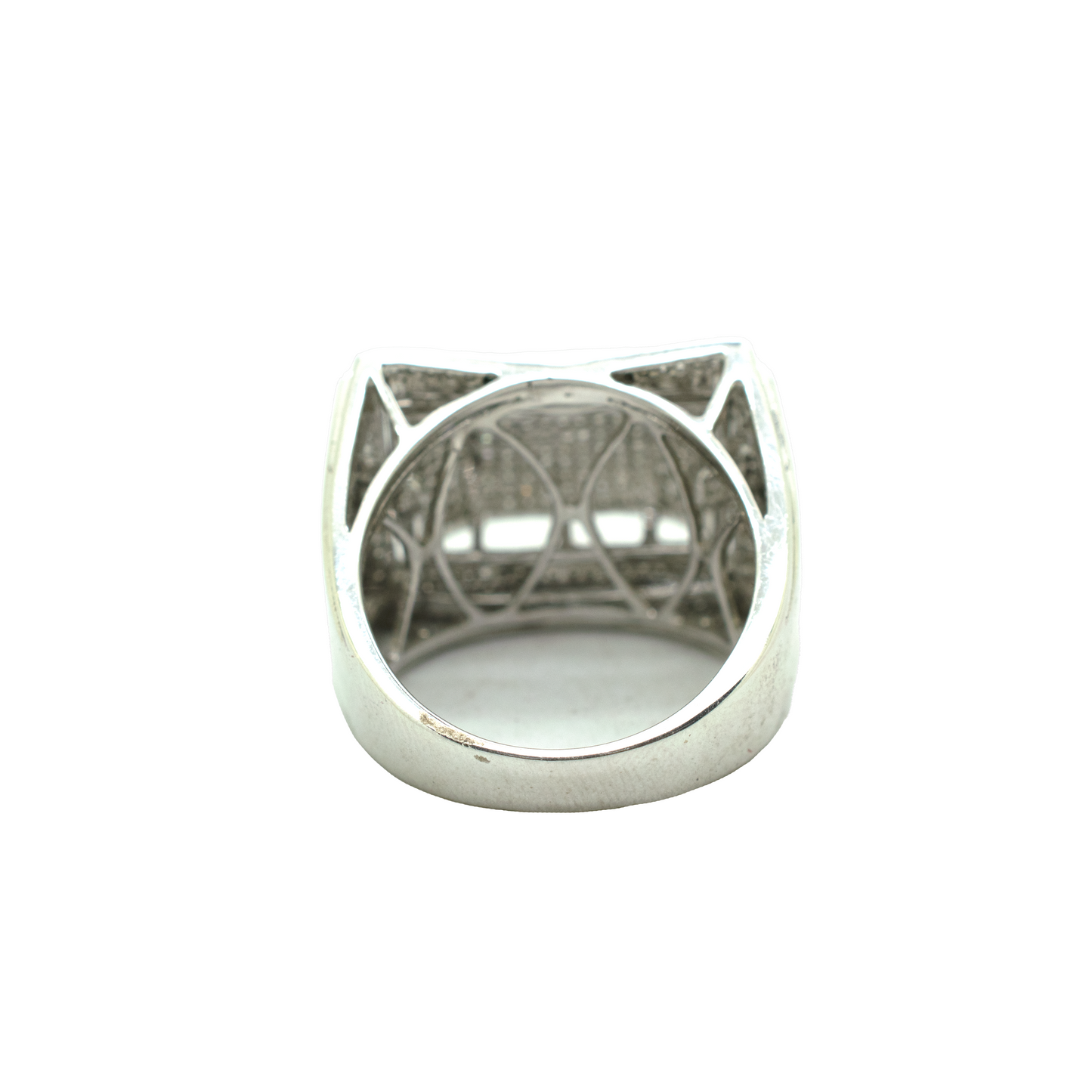 14k White Gold Diamond 3D Square Ring 2.4ct