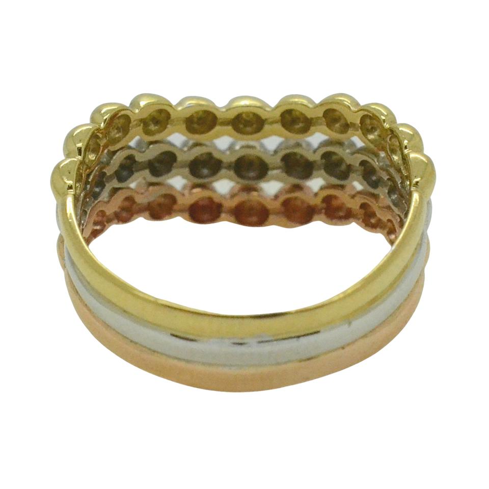14k Tri-Gold Moon-cut Ring