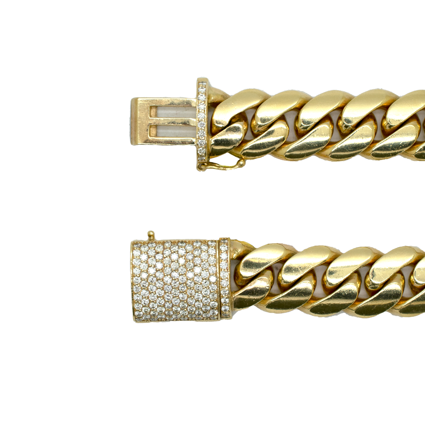 14k Solid Miami Cuban Chain with Diamond Lock 4.5ct 17.5mm 576.3g 30"