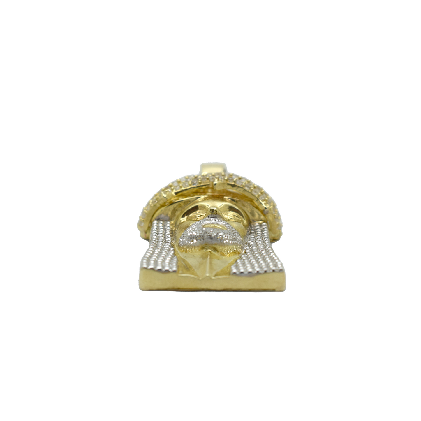 14k Gold CZ Jesus Head 9.1g