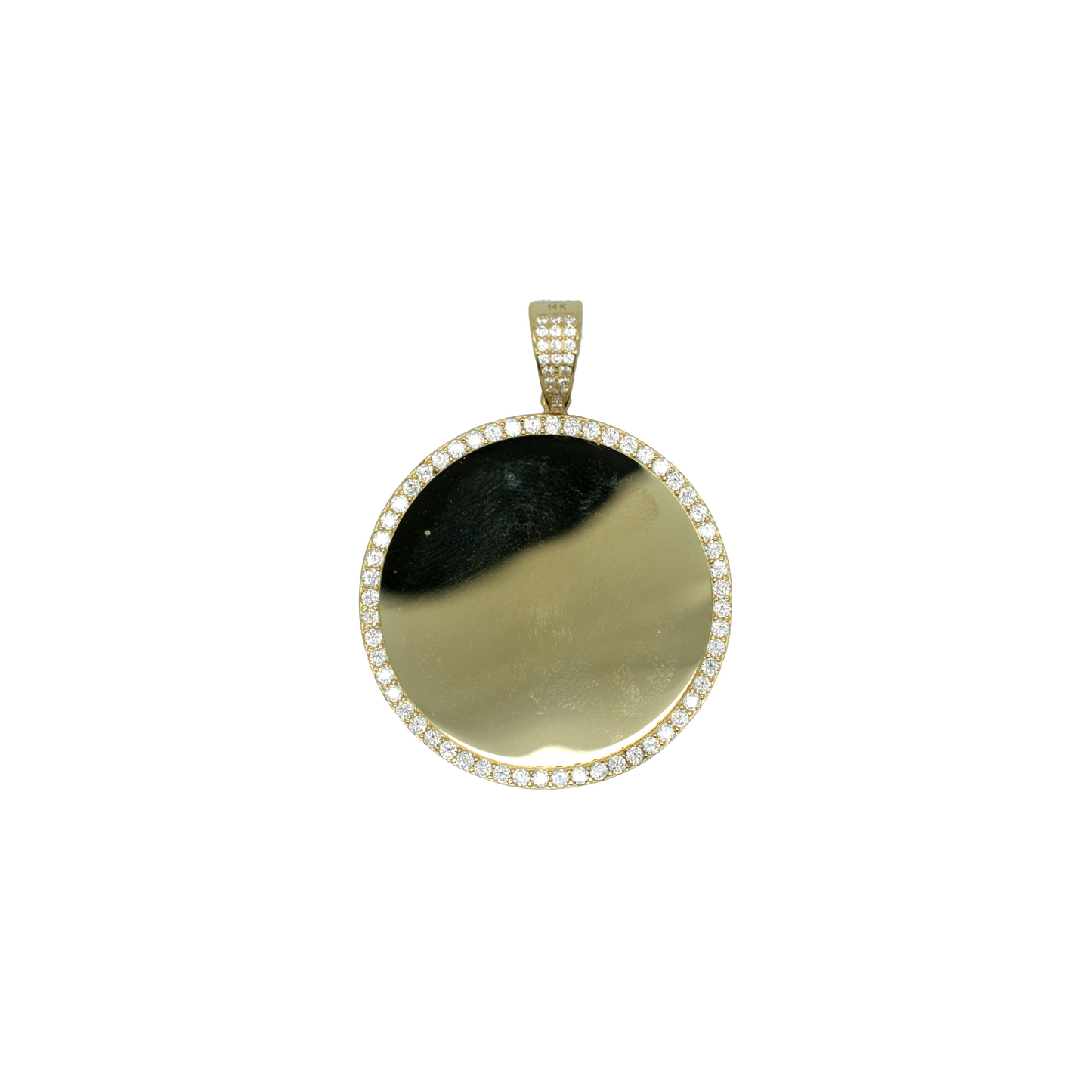 14k Gold CZ Classic Memory Pendant 1.25"
