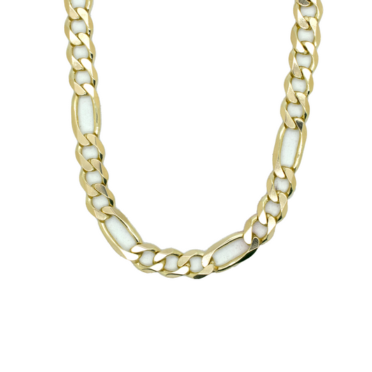 14k Solid Gold Figaro Chain 8.2mm