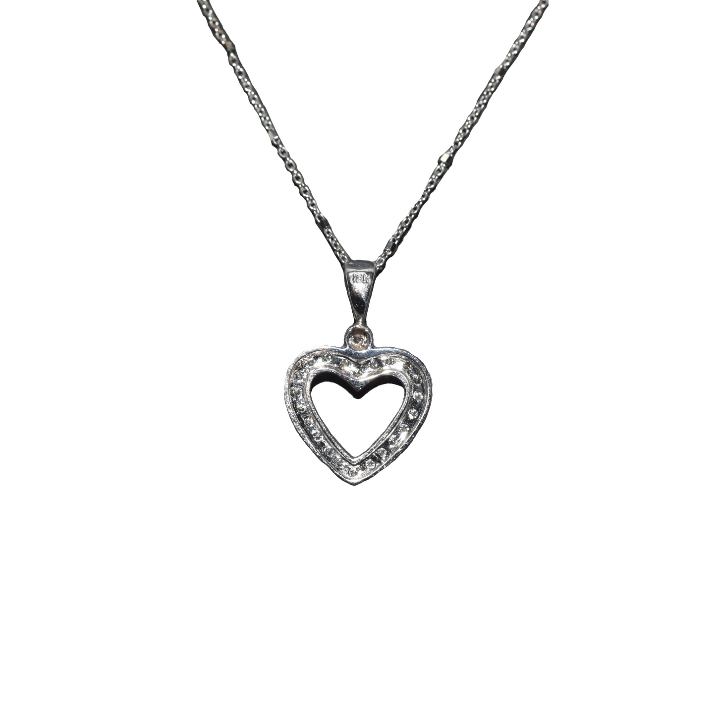 14k Cable Chain with 18k Gold Diamond Heart 0.55ct Set