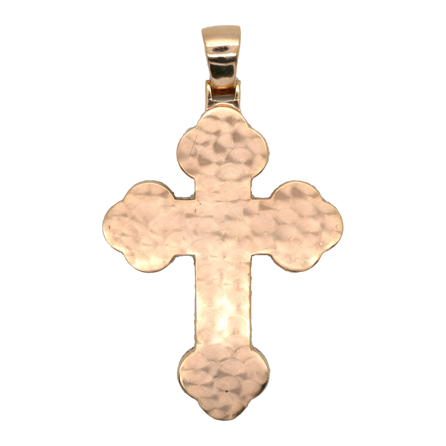 14k Rose Gold Diamond Crucifix 12ct