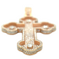 14k Rose Gold Diamond Crucifix 12ct