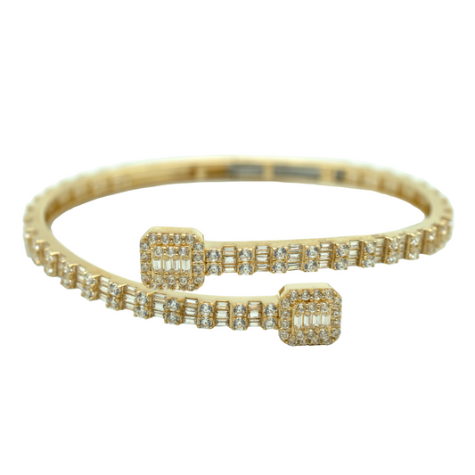 14k Gold CZ Women's Bangle