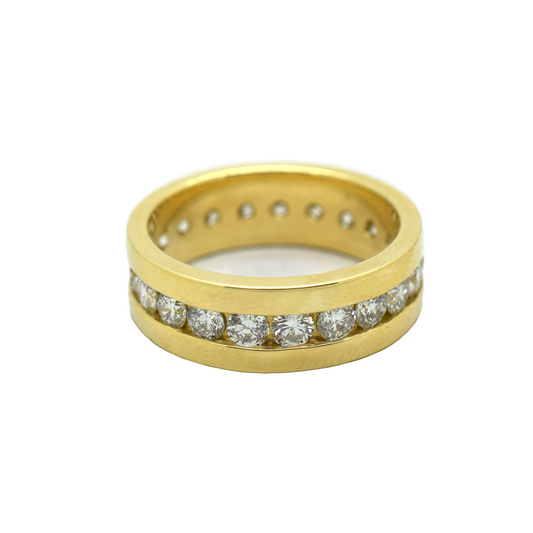 14k Gold Channel-Set Diamond Band Ring 3.6ct