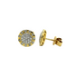 14k Gold Diamond Cluster Bordered Circle Earrings 0.85ct