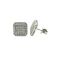 14k Gold Diamond Cluster Rounded Square Earrings 1.35ct