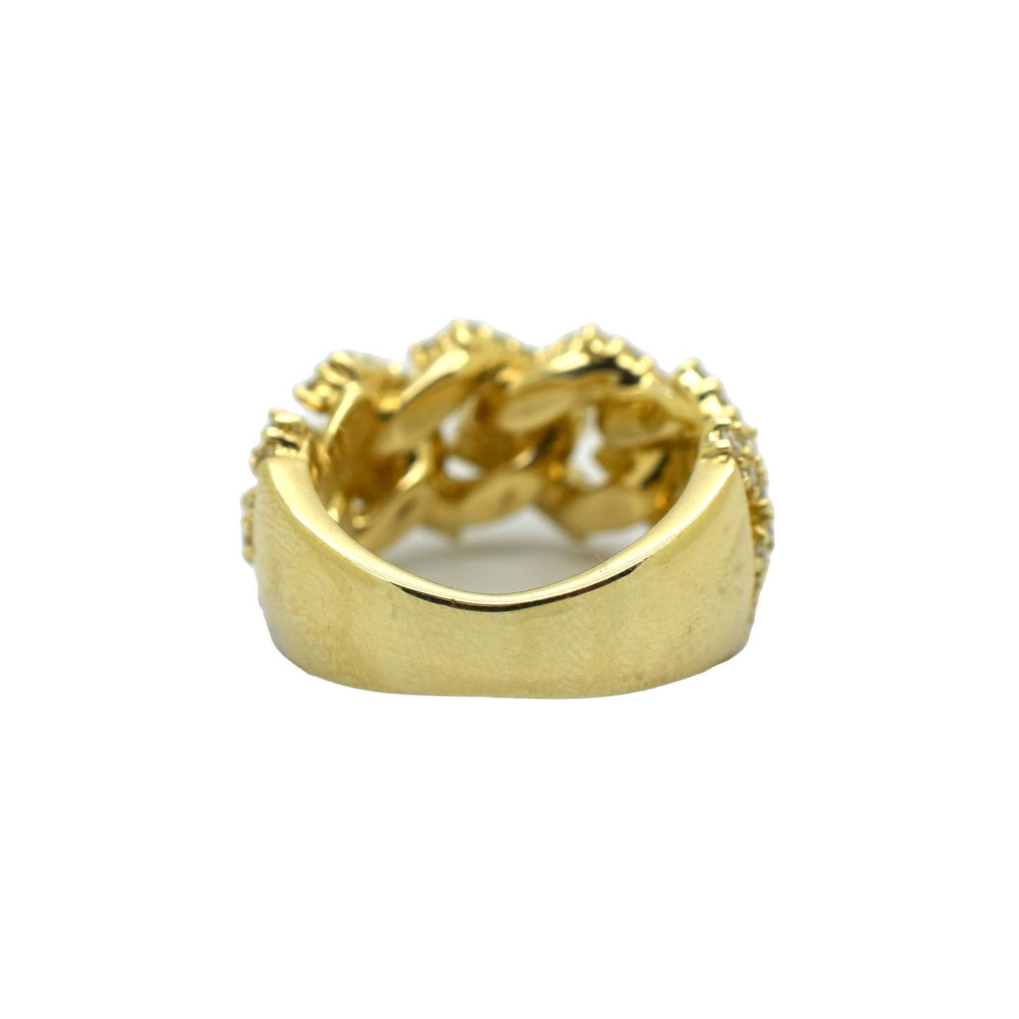 14k Gold Diamond Cuban Edge Ring 2.4ct