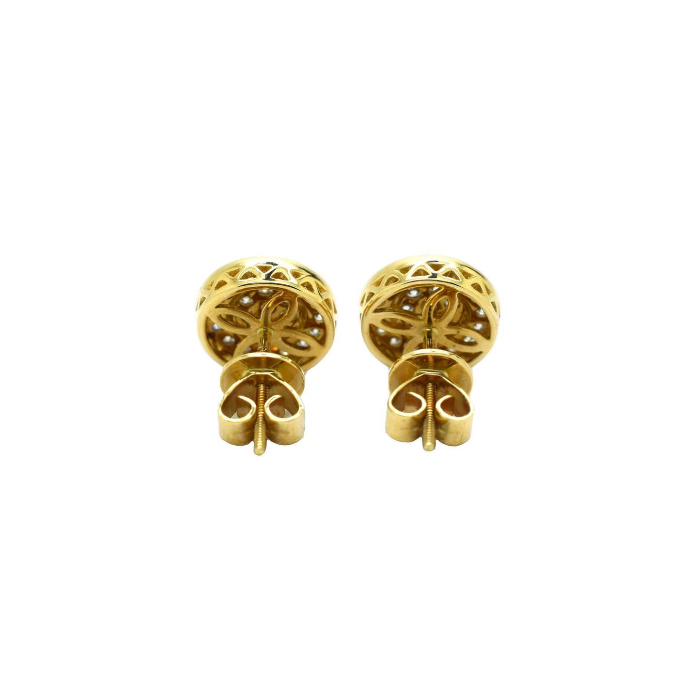 14k Gold Diamond Double Circle Earrings 1.25ct