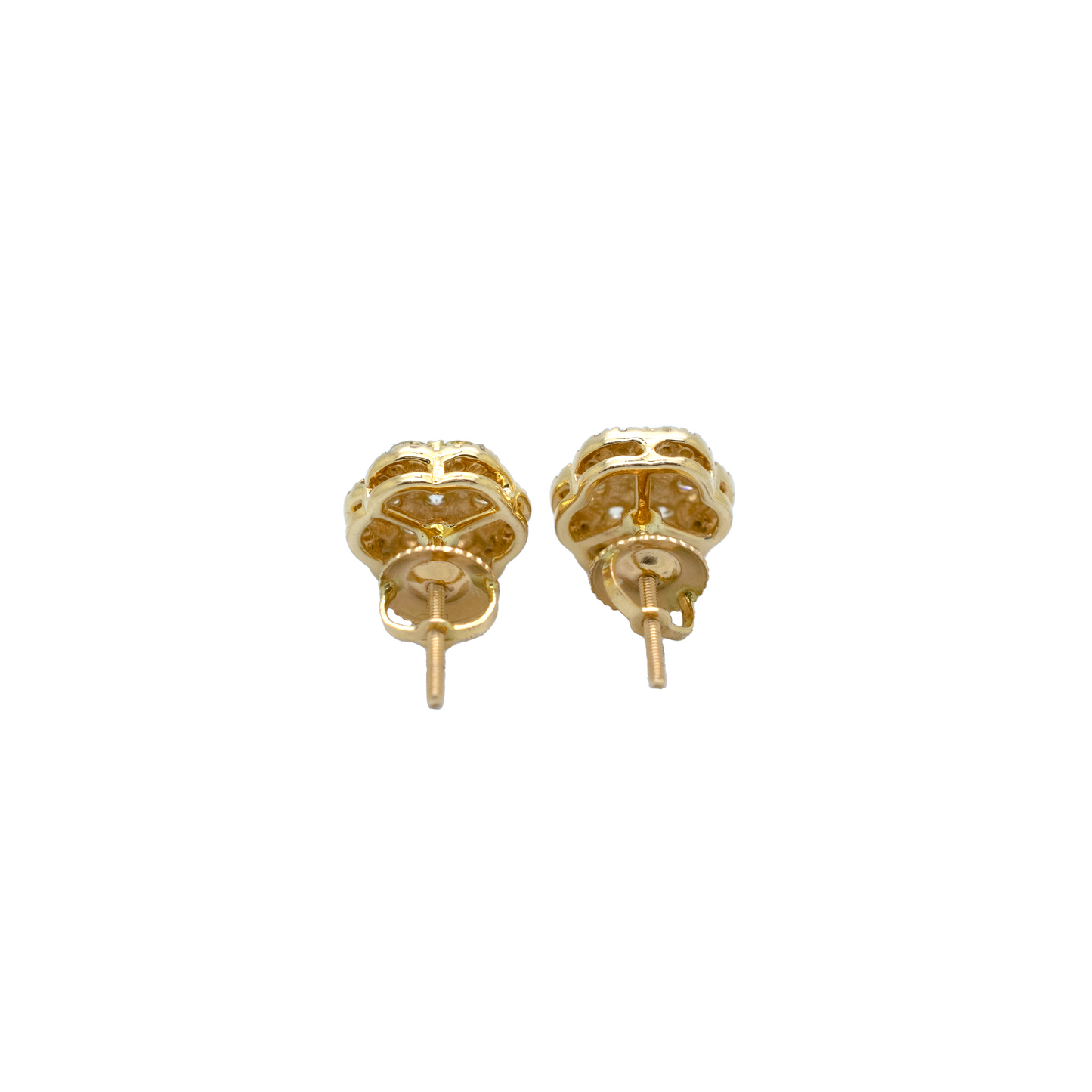 14k Gold Diamond Flower Earrings 1.46ct