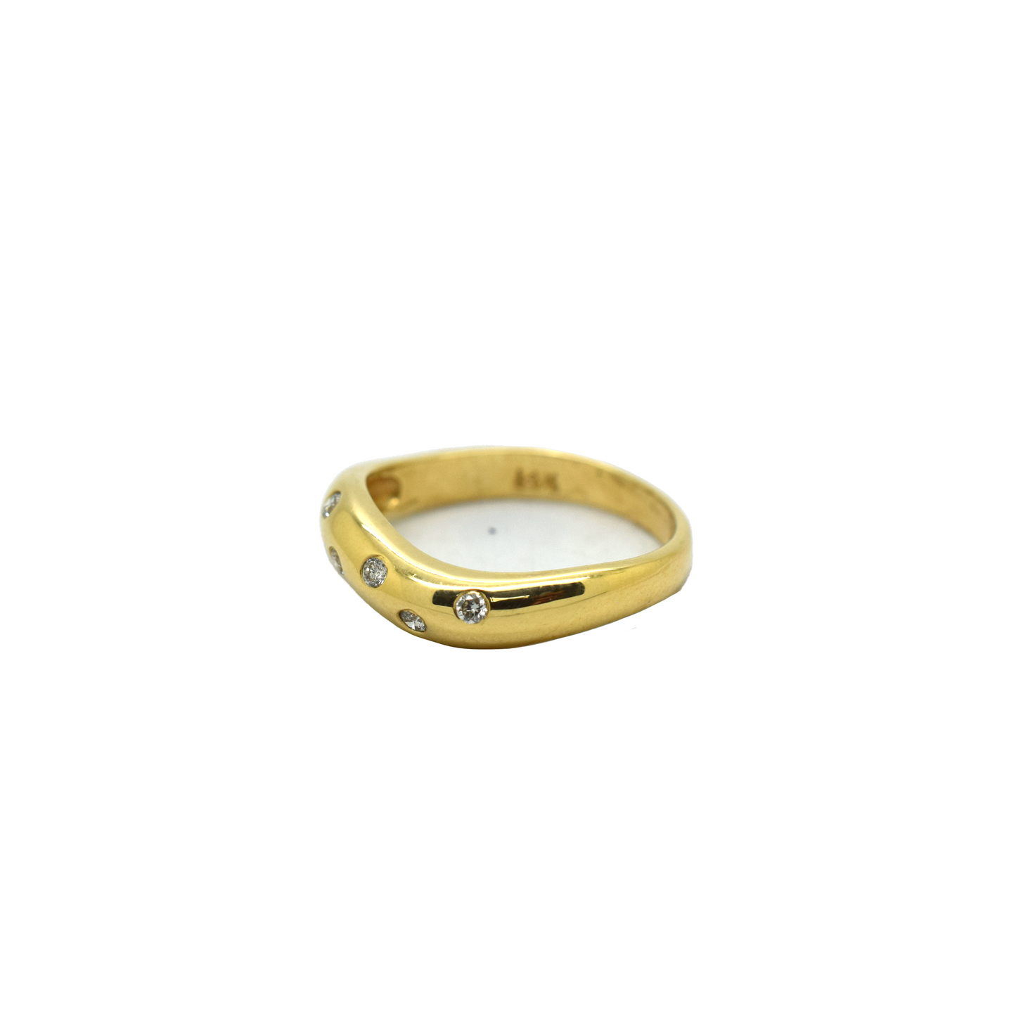 14k Gold Diamond Wave Ring 0.20ct