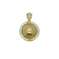 14k Gold Solid CZ Spinning Globe
