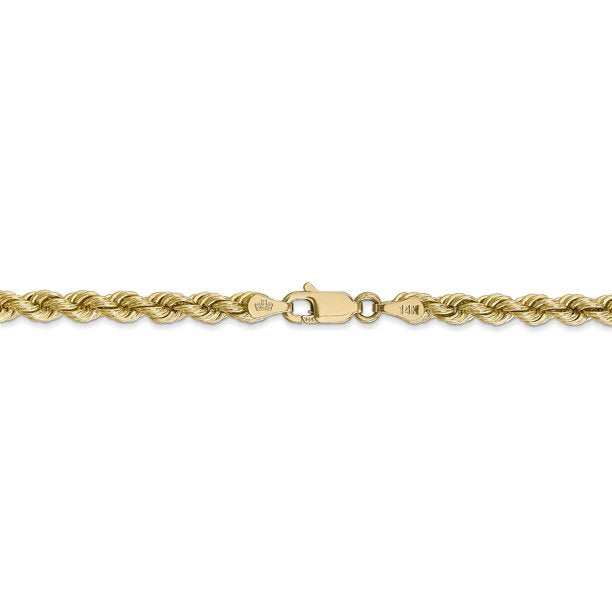 14k Semi-Solid Rope Chain 3.9mm