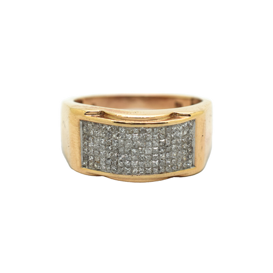 14k Rose Gold Diamond Cluster Ring 3.3ct