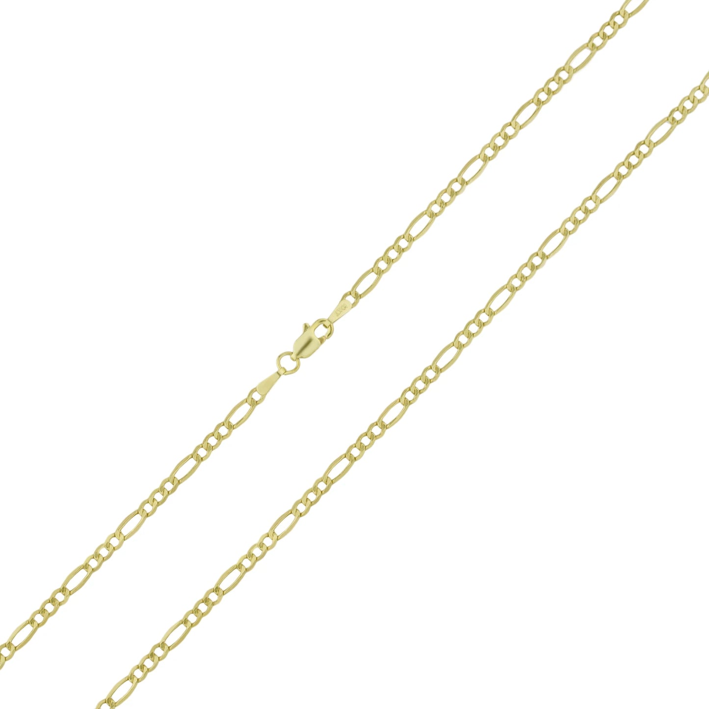 10k Gold Figaro Chain 2.5mm Crab Lock