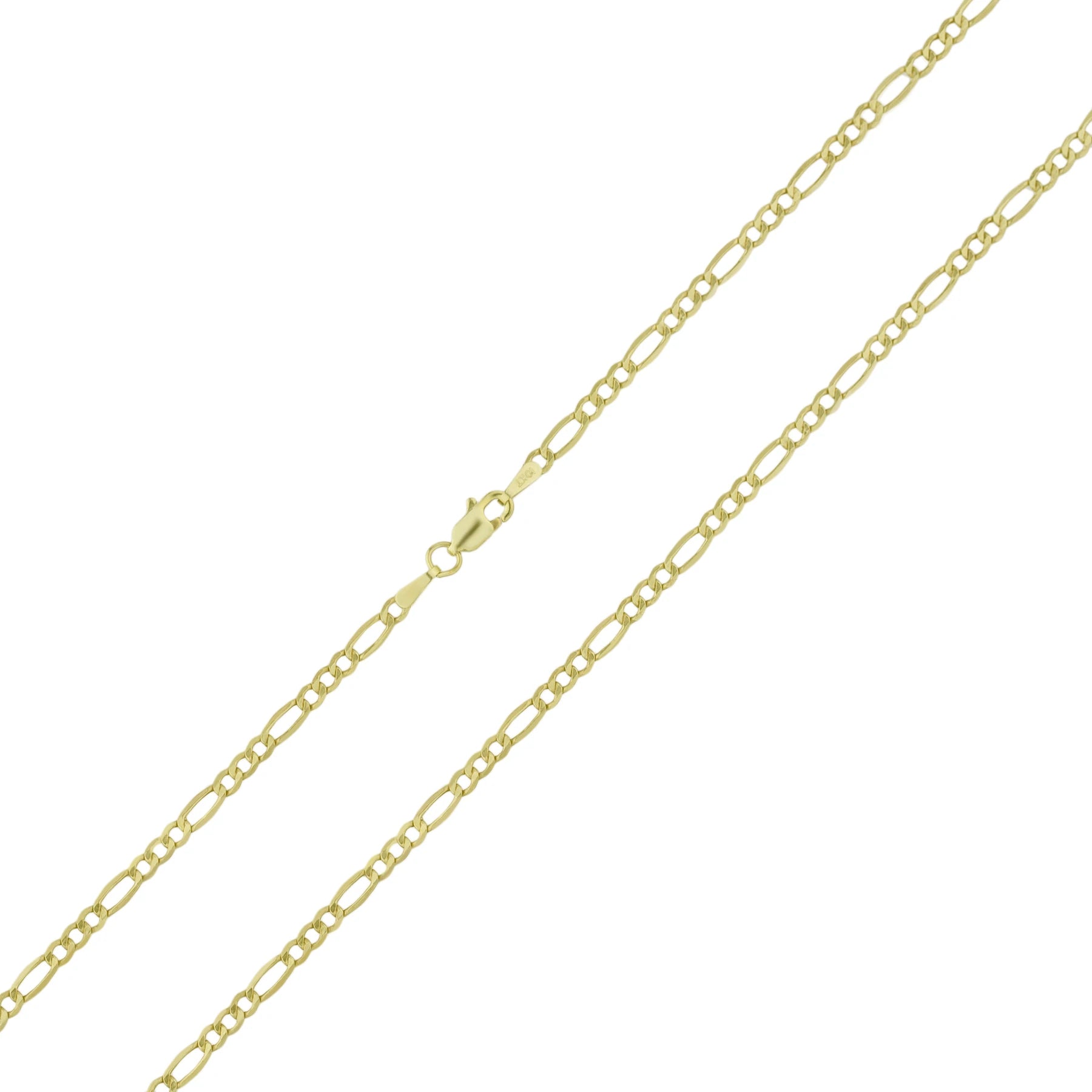 10k Gold Figaro Chain 2.5mm Crab Lock