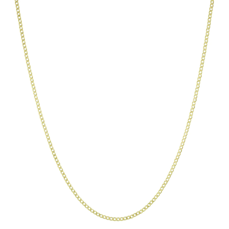 10k Semi-Solid Gold Curb Chain 2.1mm