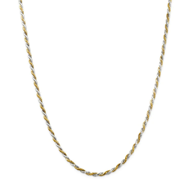 10k Two-tone Solid Rope Chain 2.6mm