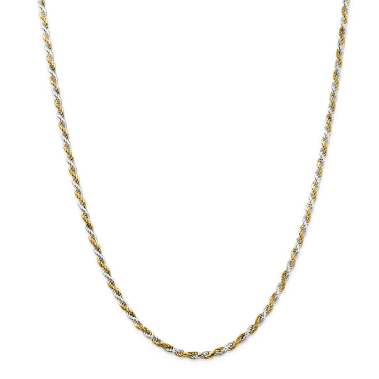 10k Two-tone Solid Rope Chain 2.6mm