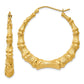14k Gold Bamboo Earrings 32mm (Small)