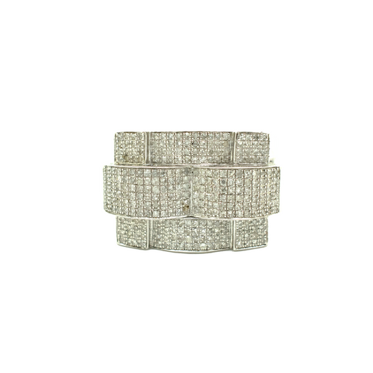14k White Gold Diamond Rectangle Ring 2.28