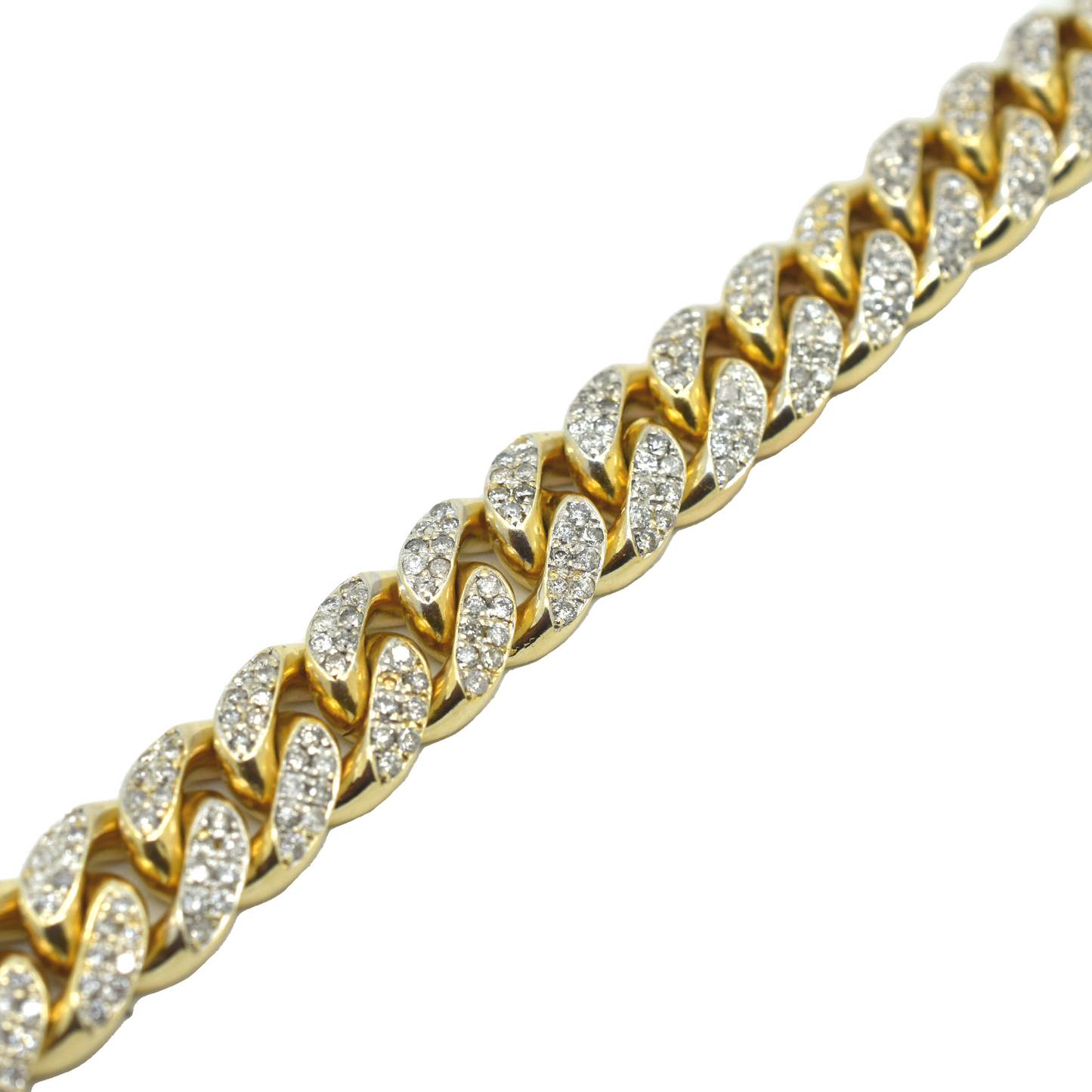 10k Solid Diamond Cuban Bracelet 12mm 5.86ct