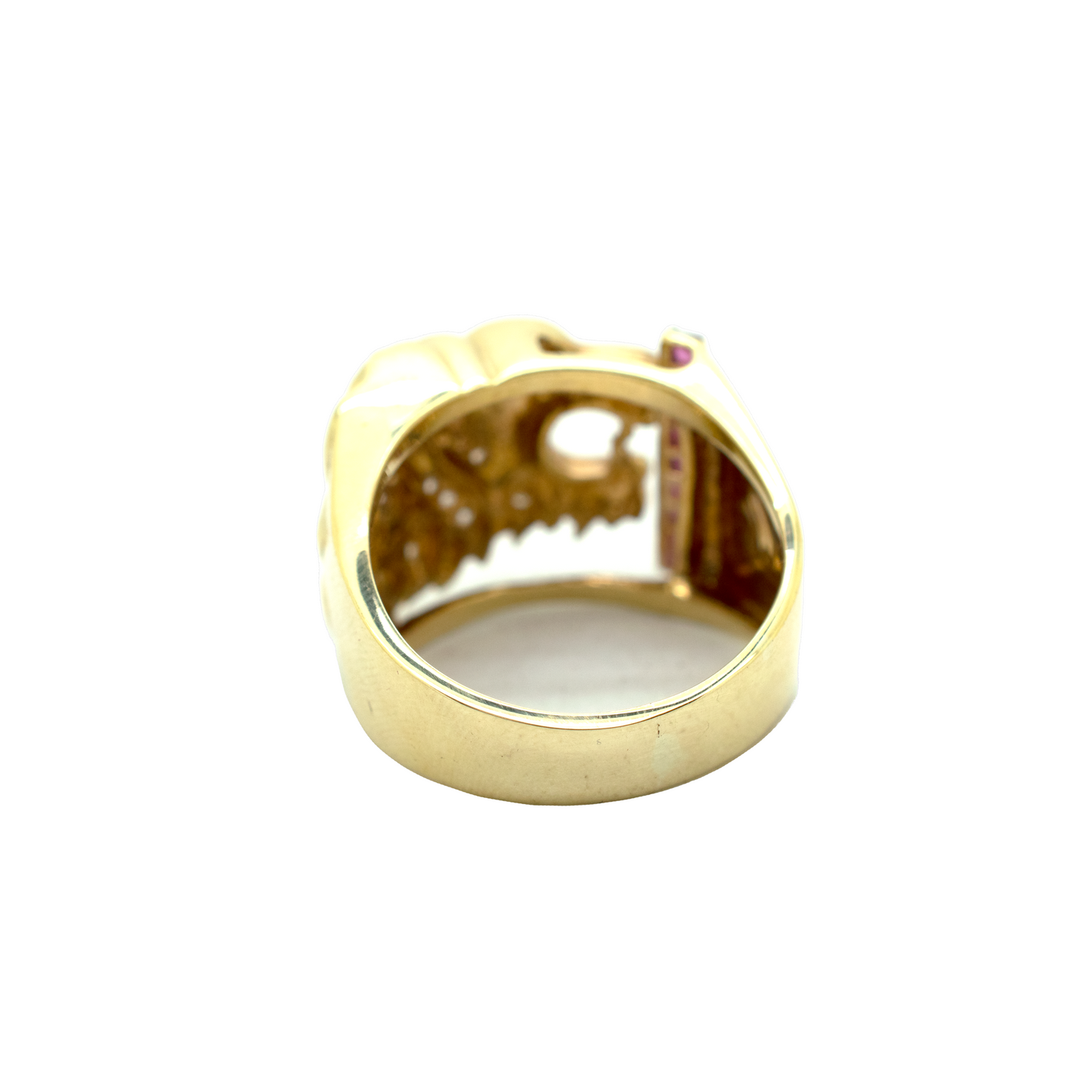 14k Gold CZ Lion Ring