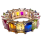 14k Gold Emerald-Cut Rainbow Ring
